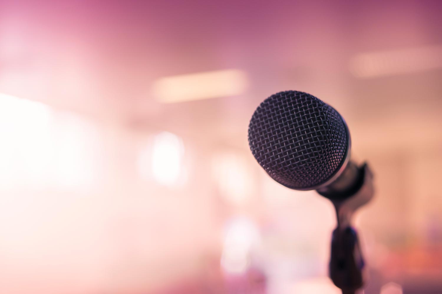 Microphone on stage at an Amour Women event